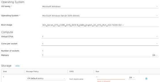 vCloud Operating system settings